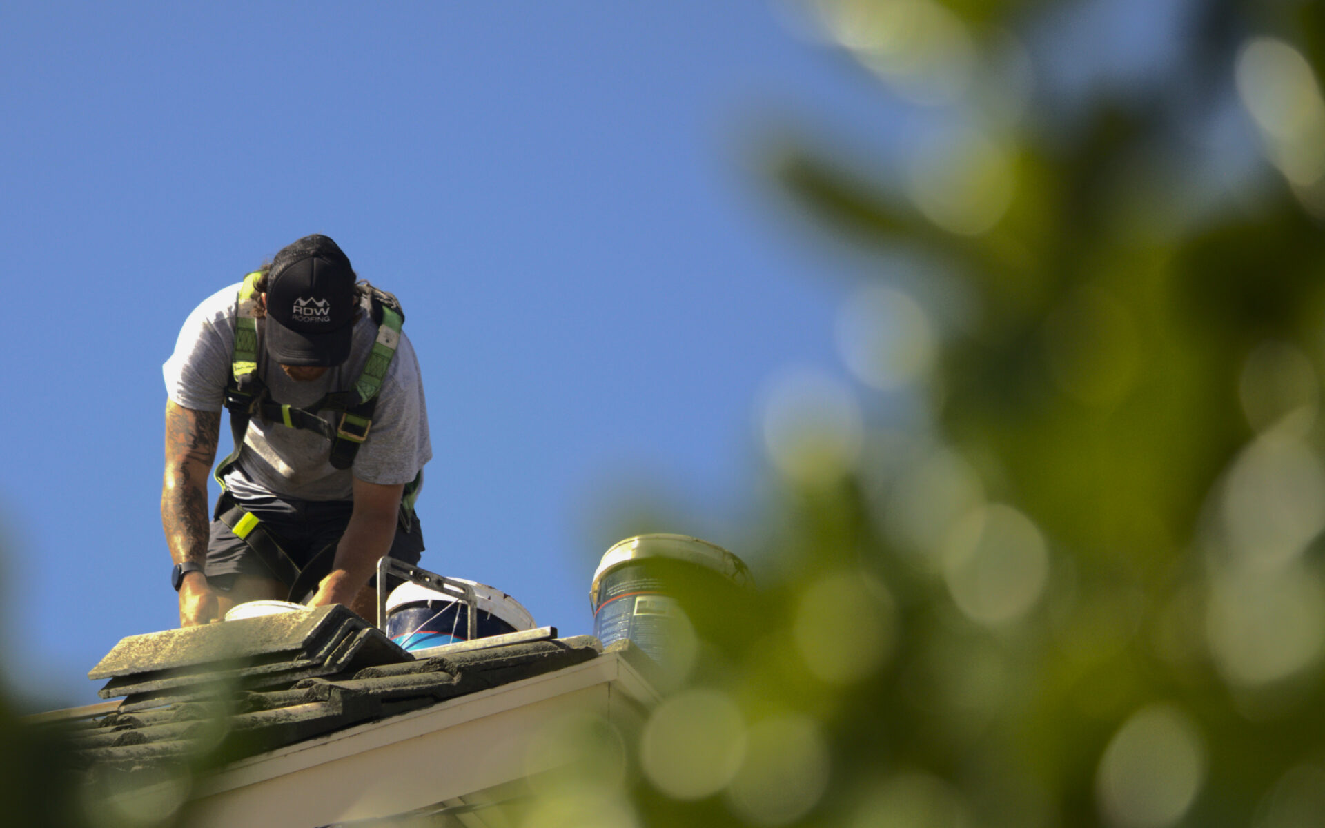 An RDW Roofing Team member repointing the roof of a Devonport home.